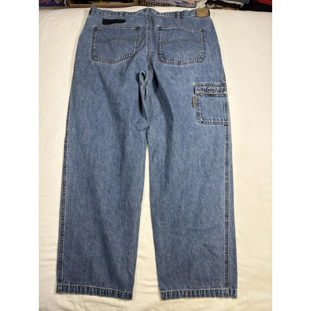 Columbia River Lodge Men 36x30 Blue Utility Cargo Painter Jeans Workwear HM8030